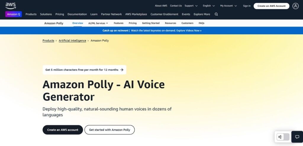 Amazon Polly - Amazon AI Tools