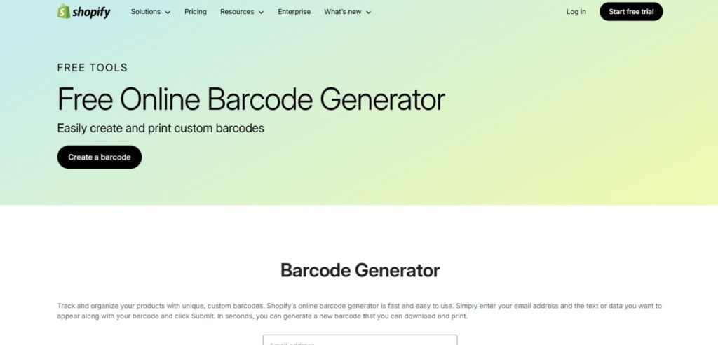 Barcode Generator by Shopify