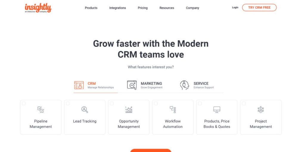 CRM software for small business - Insightly