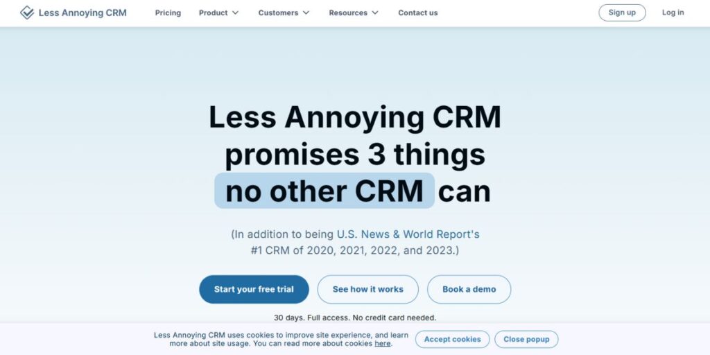 CRM software for small business - Less Annoying CRM