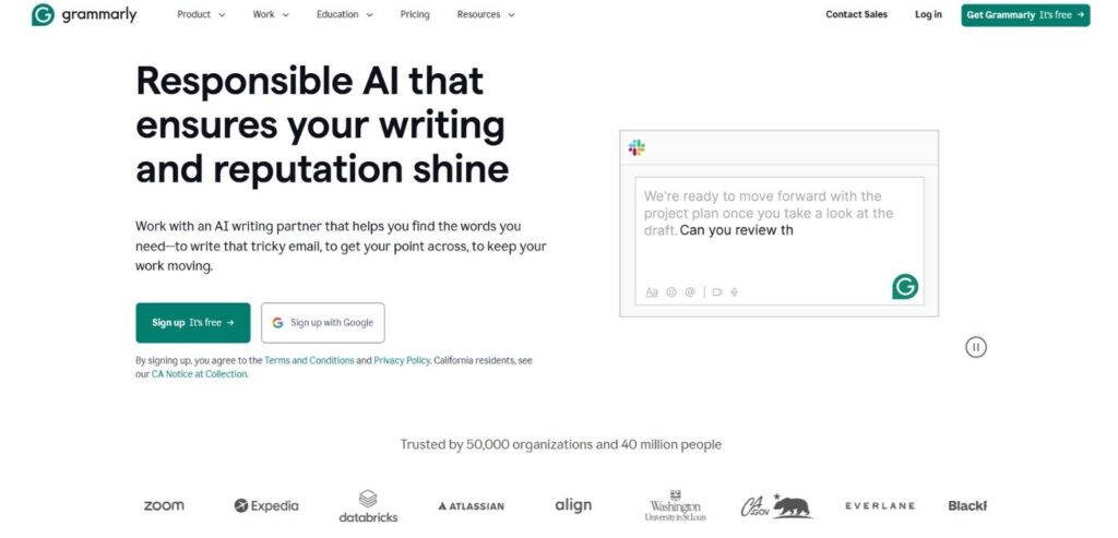 Grammarly - Best AI Tools for Small Business