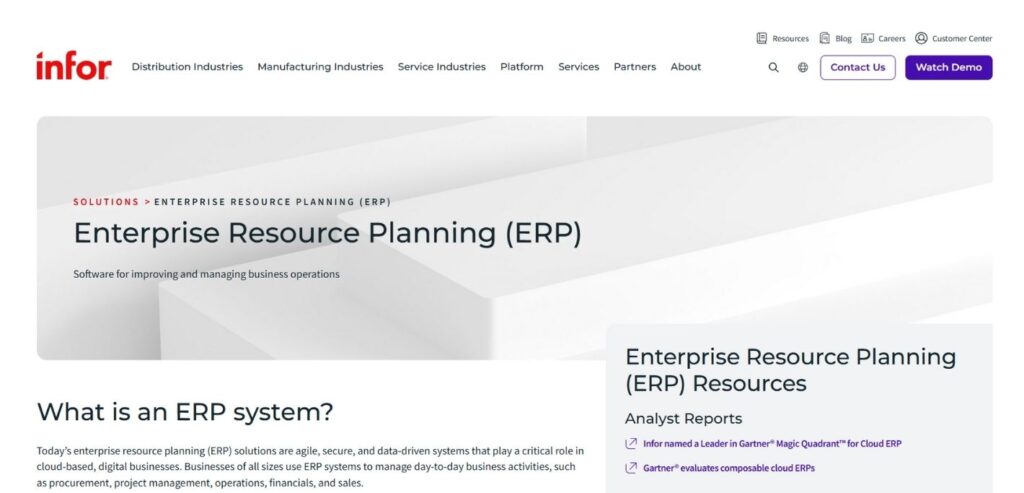 Infor ERP - Enterprise Resource Planning Software