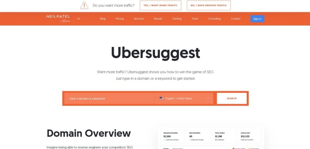 Ubersuggest - Best SEO Tools