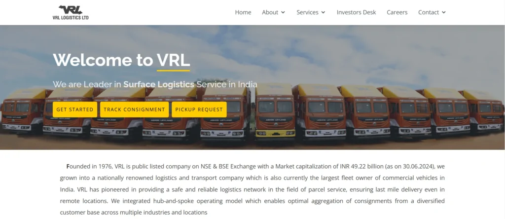 Logistics company in Chennai - VRL Logistics Ltd.