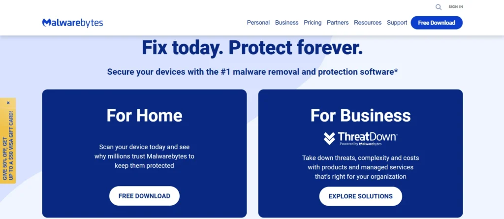 Malware detection software - Malwarebytes