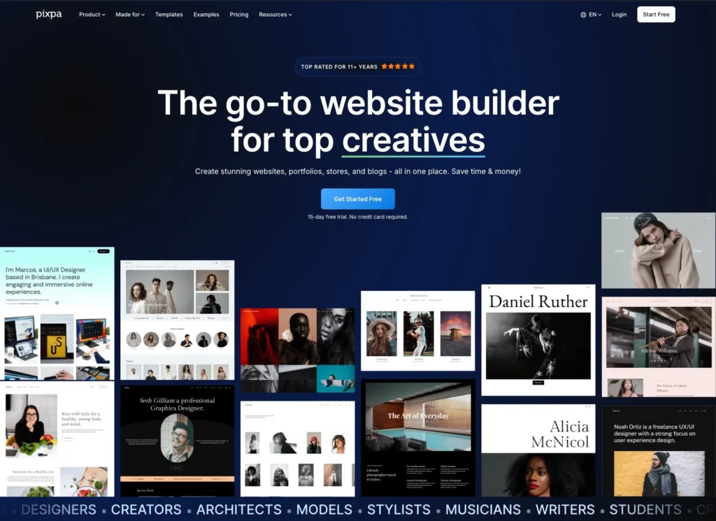 Ecommerce website Builder - pixpa