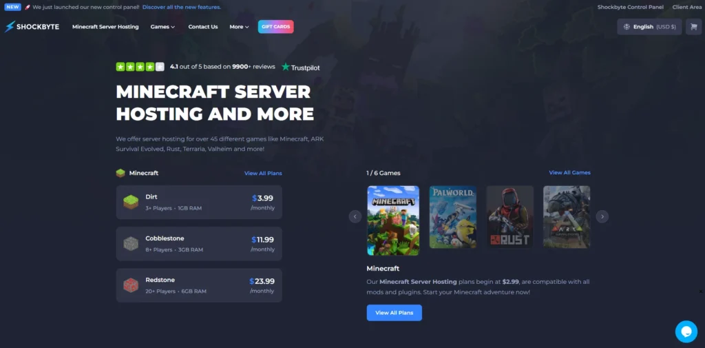 Minecraft Server Hosting Service - Shockbyte