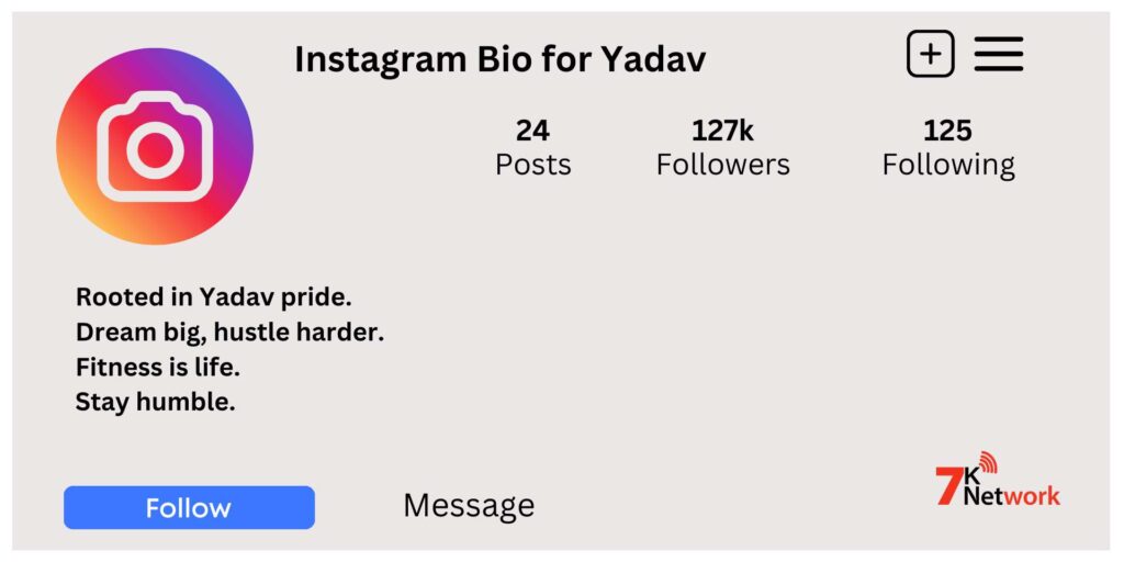 Yadav Bio for Instagram