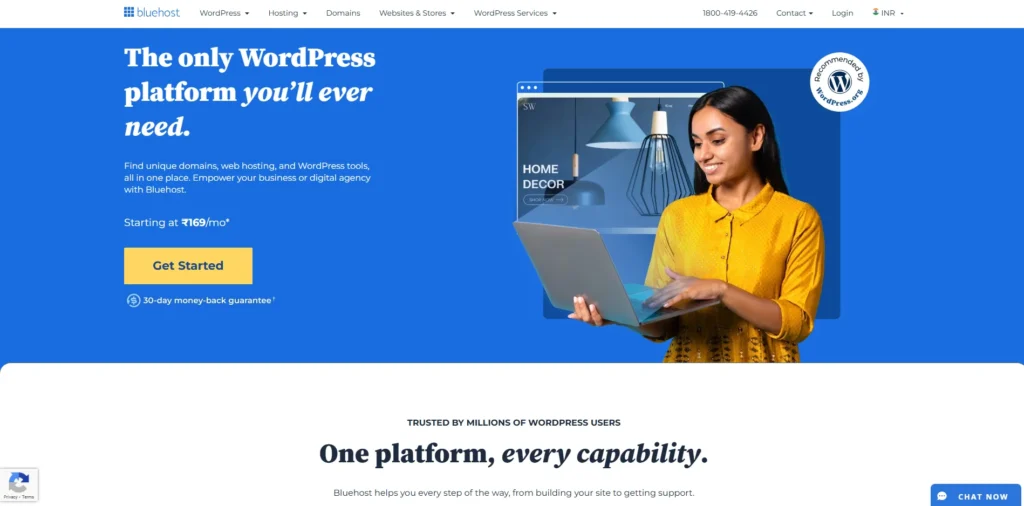 Cloud Hosting Service in India - Bluehost