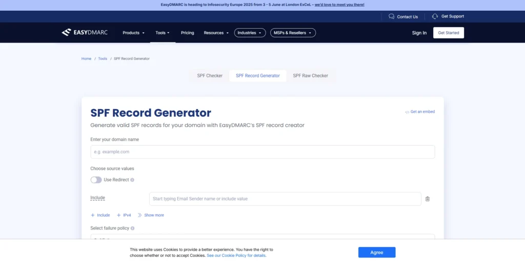 EasyDMARC-SPF Generator Tools