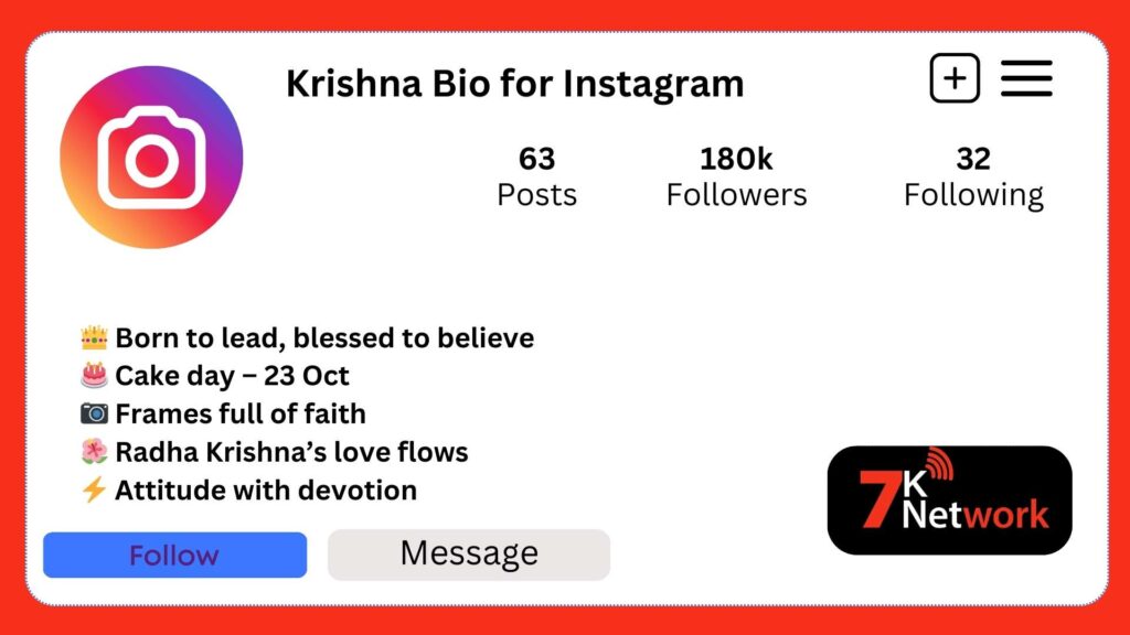 Krishna Bio for Instagram