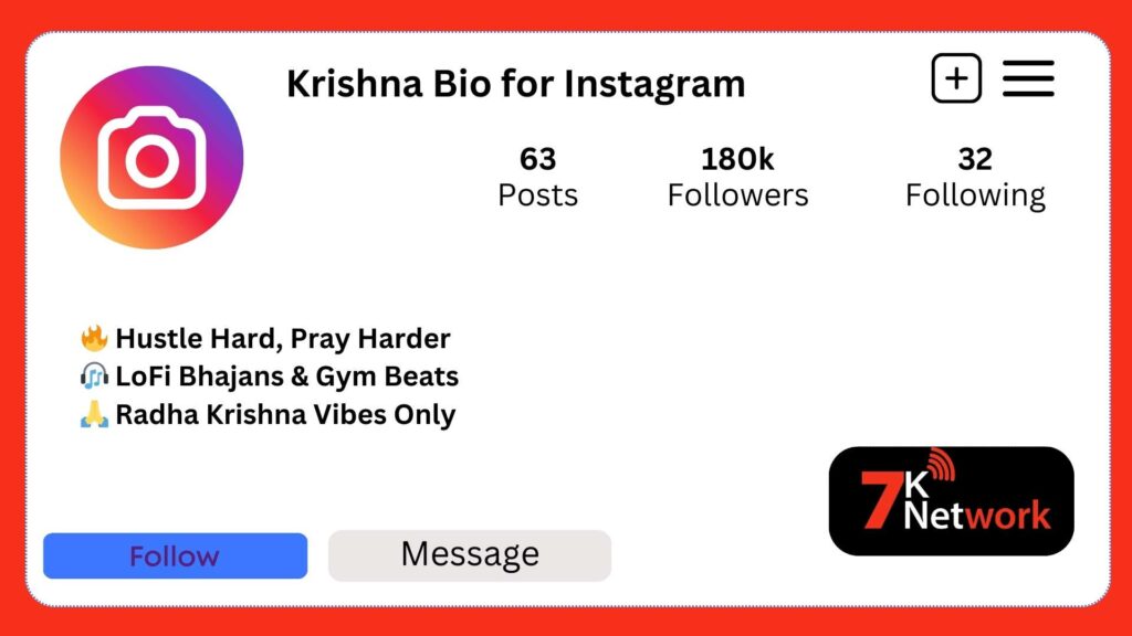 Krishna Bio for Instagram