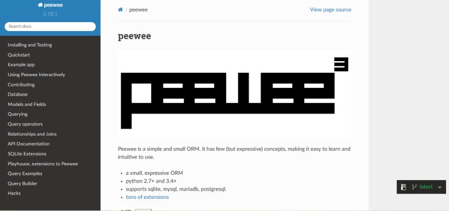 Best ORM Tools - Peewee