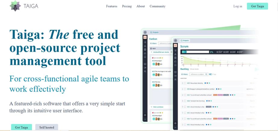 best scrum tools - taiga