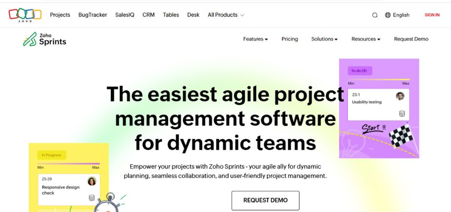 best scrum tools - zoho