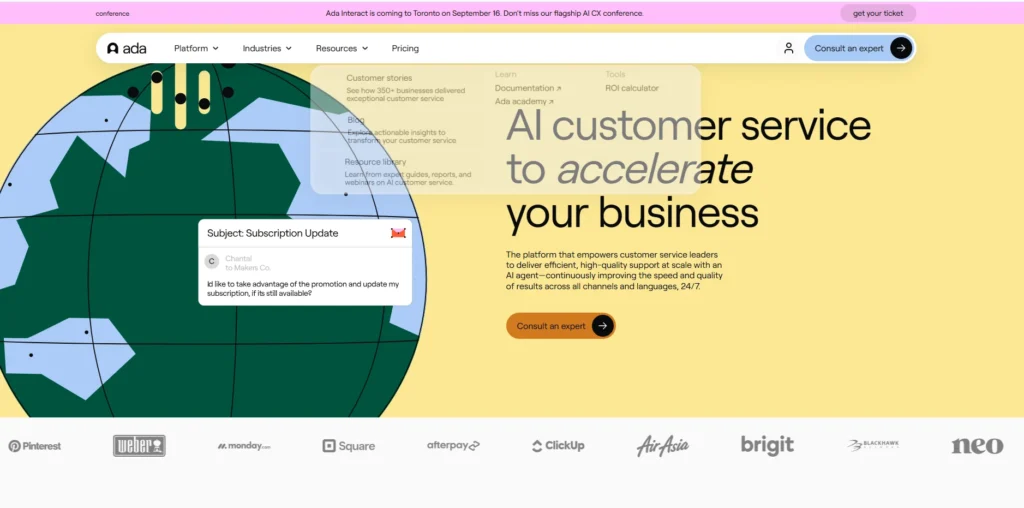 Ada-Helpdesk Chatbots and AI Assistants