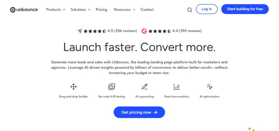 SaaS Marketing Tools - unbounce