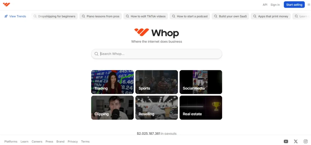 Shopify Alternative - Whop