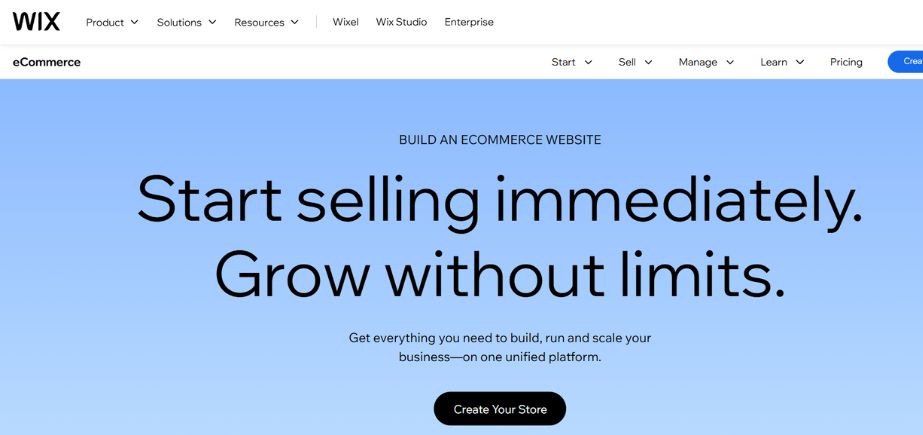 Shopify Alternative - Wix eCommerce
