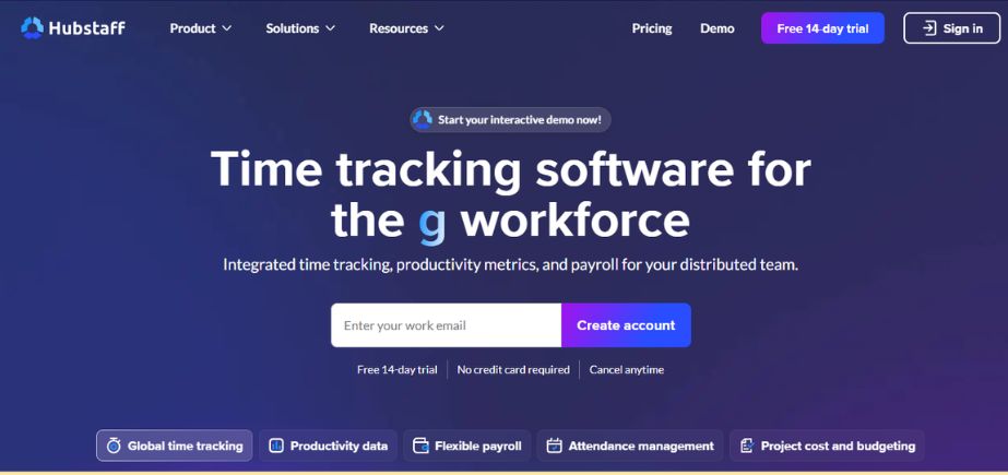 remote employee monitoring software—Hubstaff