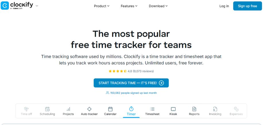 remote employee monitoring software - clockify