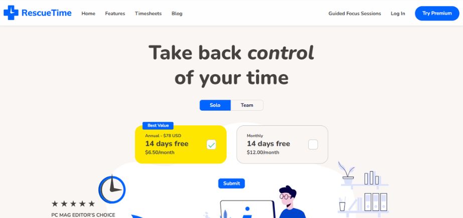 remote employee monitoring software - rescuetime