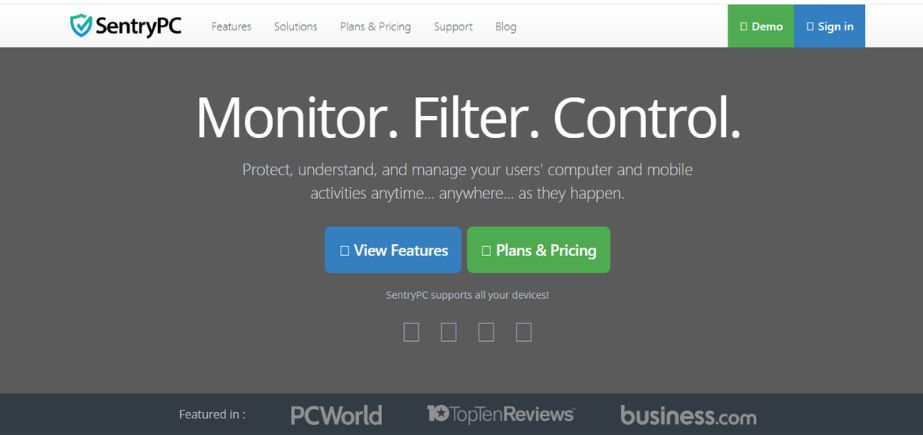 remote employee monitoring software - sentryPC