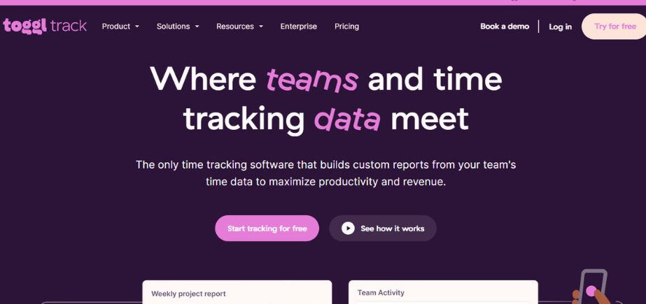 remote employee monitoring software - toggl track