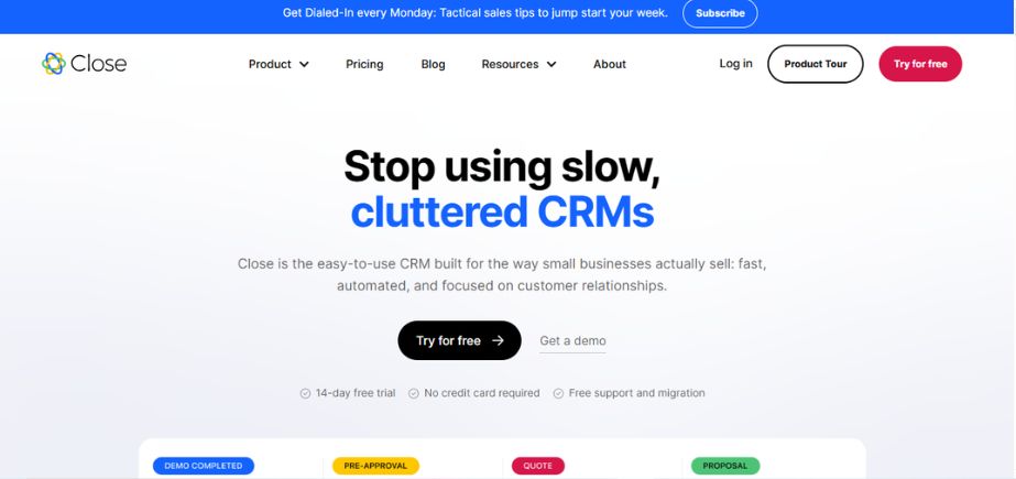 salesforce alternatives - close