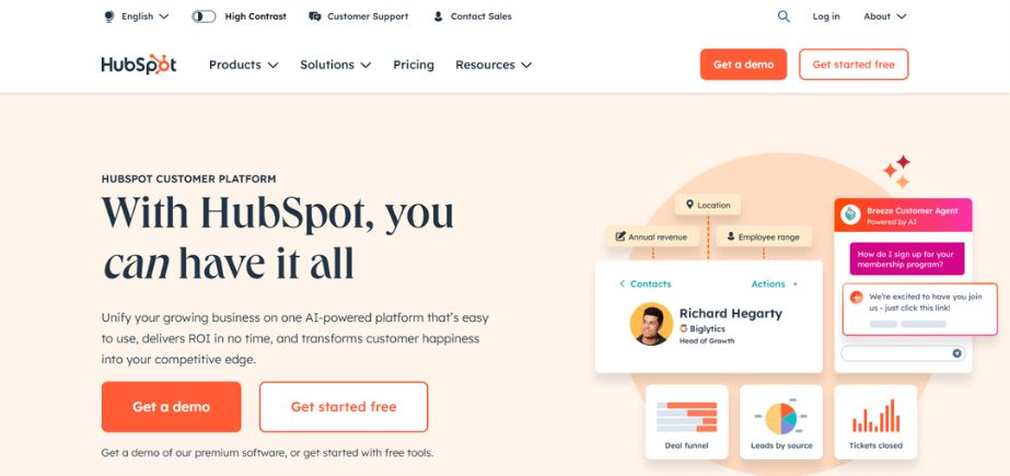 salesforce alternatives - hubspot