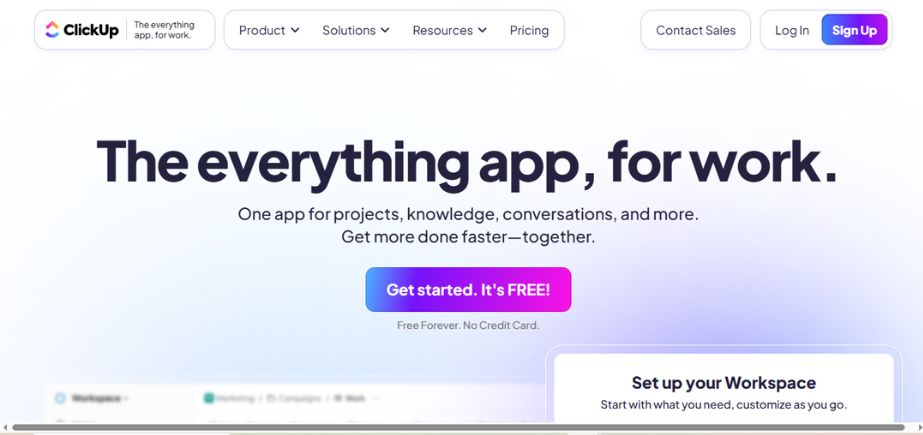 Gantt chart software - clickup