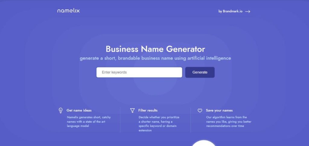 Namelix- AI Business Plan Generators