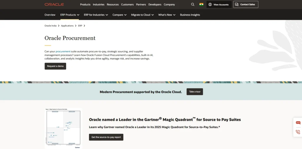 Vendor Management Software - Oracle Procurement Cloud