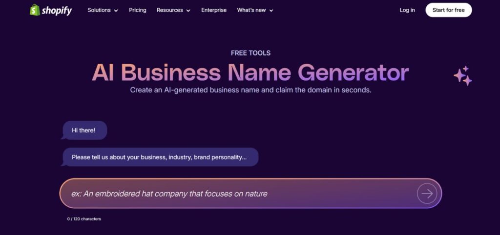 Shopify Business Name Generator- AI Business Plan Generators