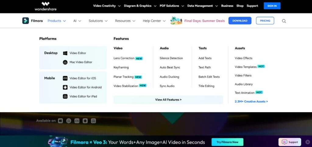 Wondershare Filmora-AI Video Generators for Faceless Content