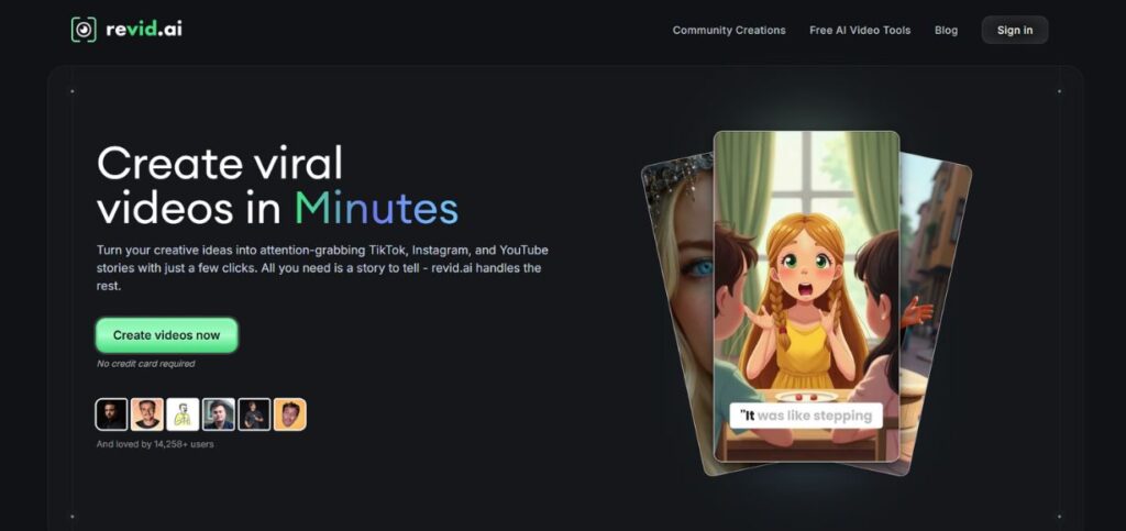 revid.ai-AI Video Generators for Faceless Content