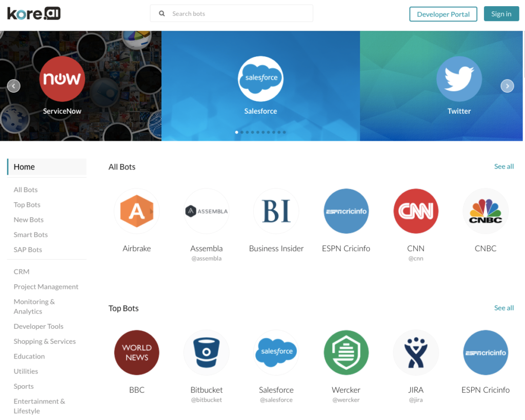 Enterprise chatbot solutions