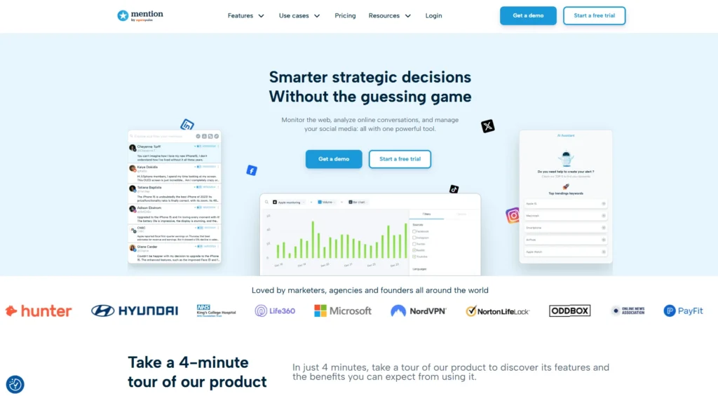 Mention (Free Plan)-Free Social Listening Tools