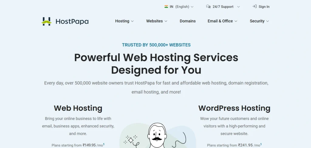 Best Domain Name Registrars in India:  HostPapa