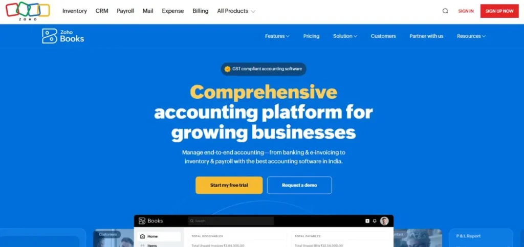 Zoho Books-Accounting Software Alternatives