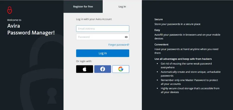 Avira Password Manager - Best Password Managers