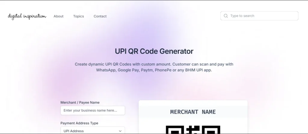 Digital Inspiration (Labnol) UPI QR Code Generator