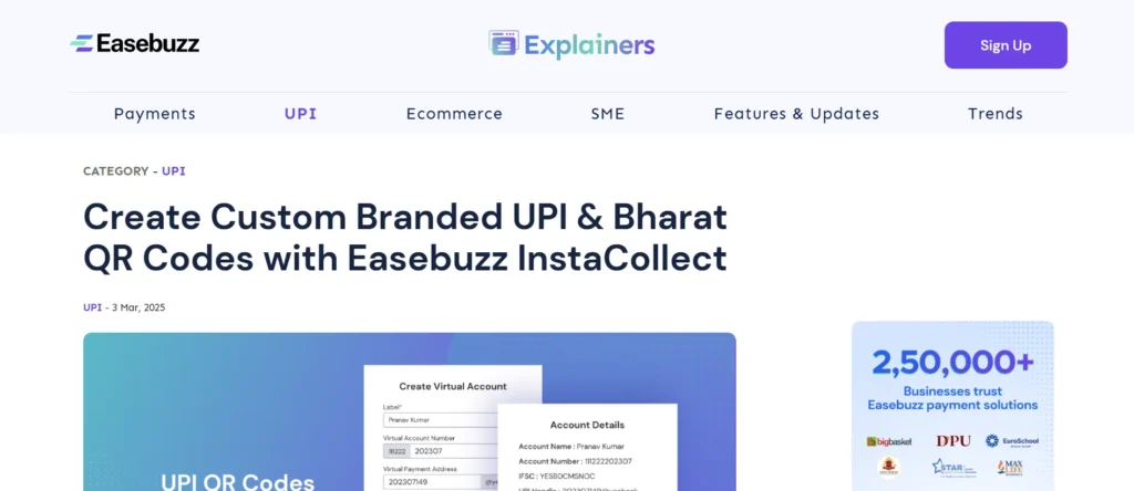 Easebuzz - UPI QR Code Generator