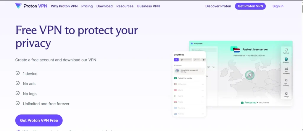 Proton VPN - VPN for Chromebook