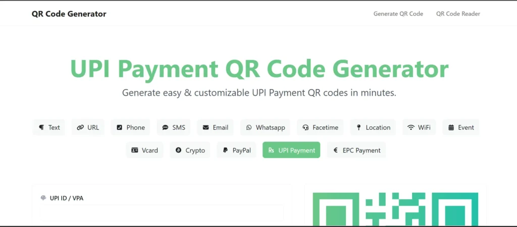 RADAAR UPI Payment - UPI QR Code Generator