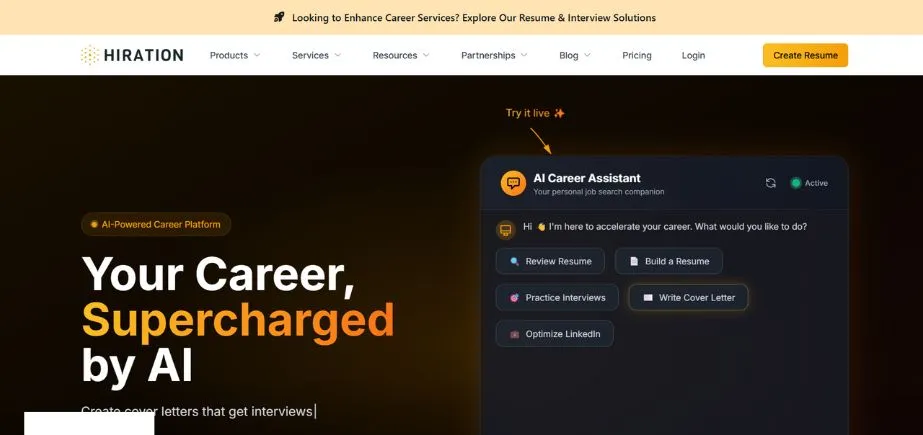 Hiration - AI Tools for Job Search