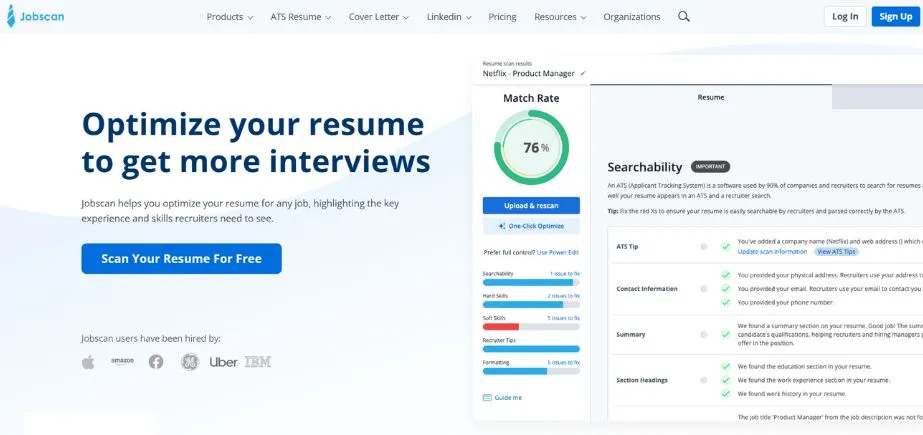 Jobscan - AI Tools for Job Search