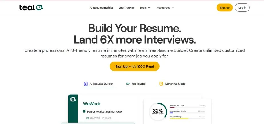Teal - AI Tools for Job Search